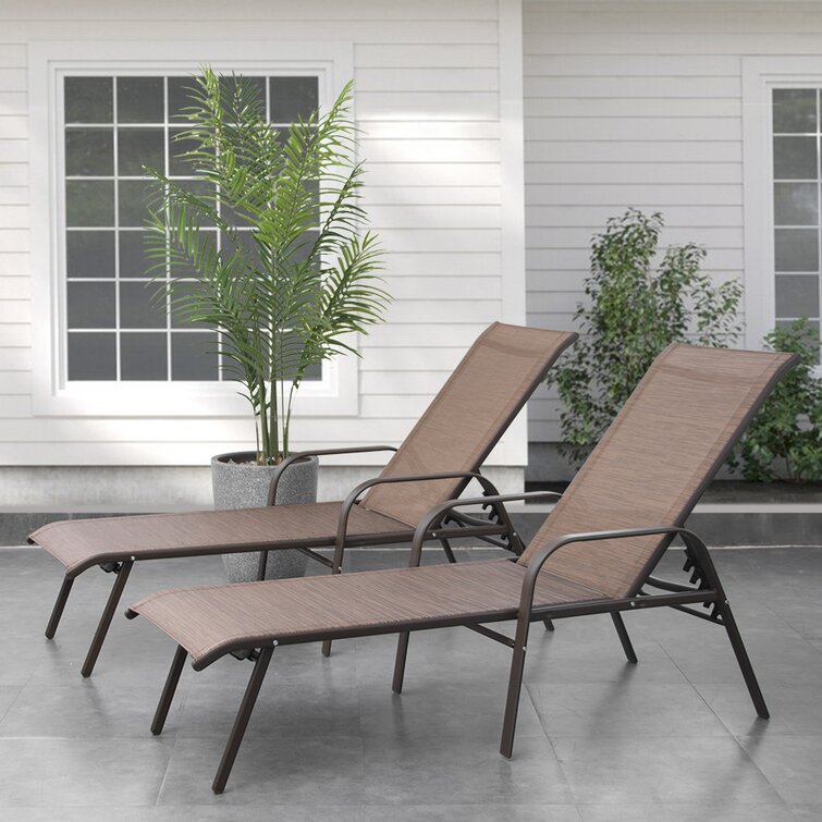 Metal mesh on sale chaise lounge